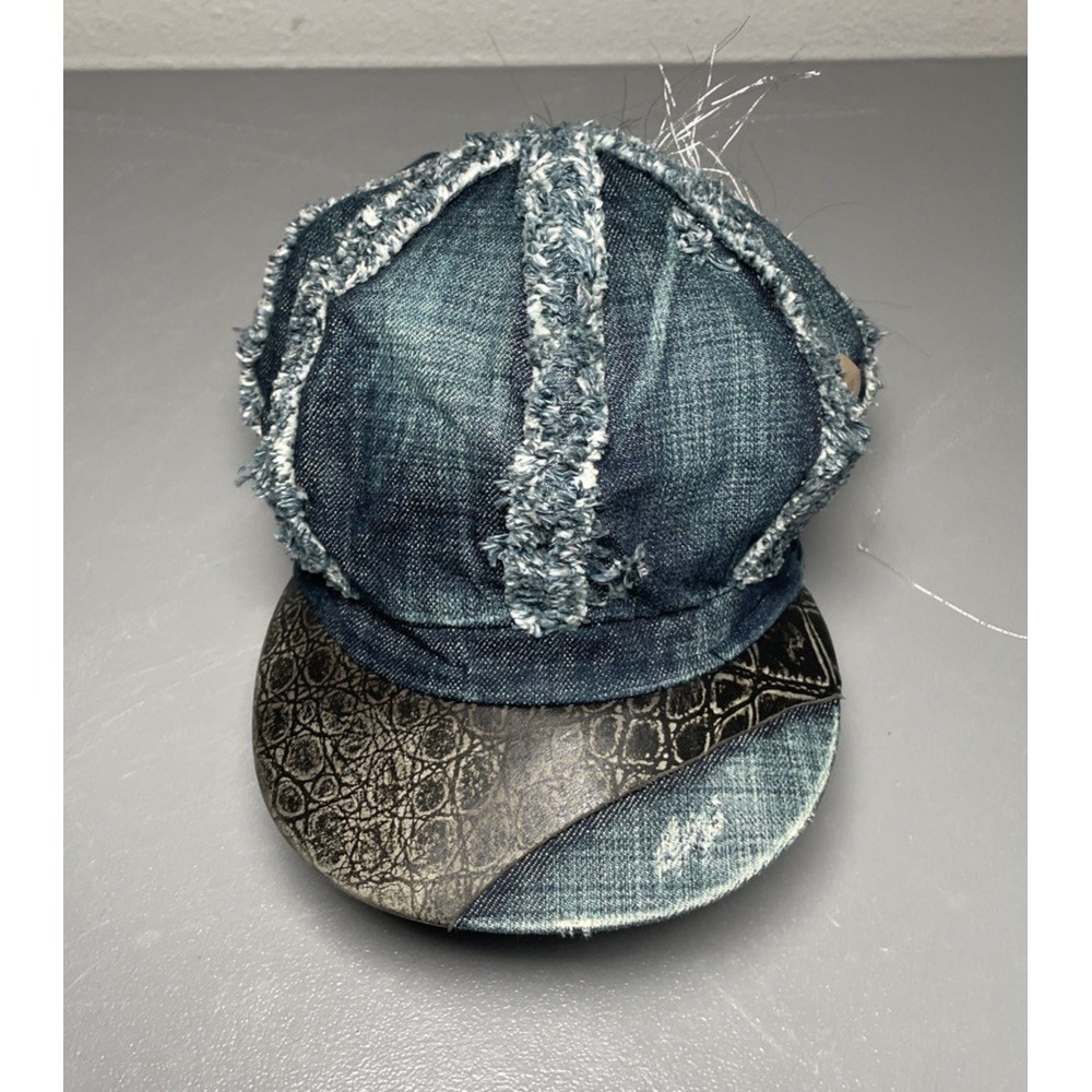 Dream Control Military Cadet Cap Distress Denim Hat